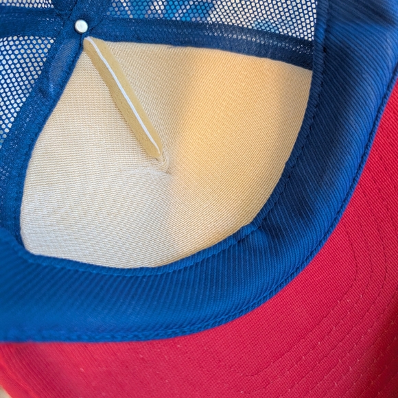 Vintage Pabst Blue Ribbon Red, White + Blue Mesh Snap Back Trucker Hat - Picture 11 of 11